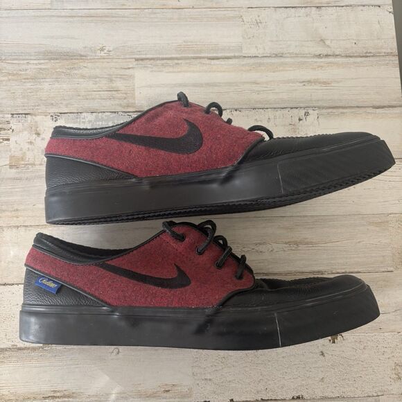 Nike x Pendleton Mens Black/Red 10.5 SB Zoom Air Stefan Janoski Leather Sneakers - Picture 3 of 15